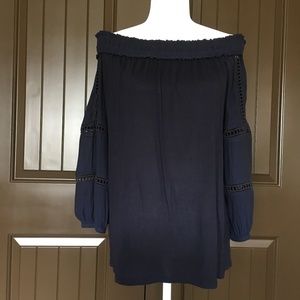 Loft Navy Off Shoulder Blouse - Size M